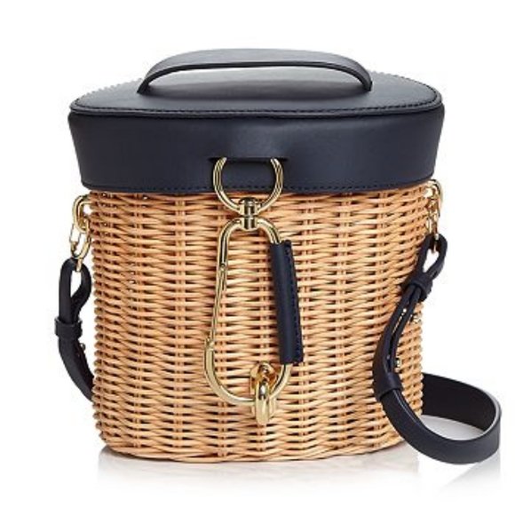 ZAC Zac Posen Handbags - Zac Zac Posen Belay Canteen Crossbody Bag, "Parisian Nights" wicker straw